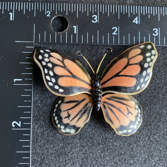 WEISS Rare Vintage Monarch Butterfly Brooch - Picture 5 of 7